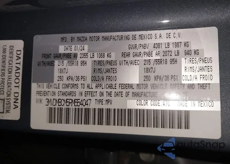 2024 Mazda Cx-30 2.5 S Carbon Edition z USA, uszkodzony, nr VIN 3MVDMBCM5RM654047